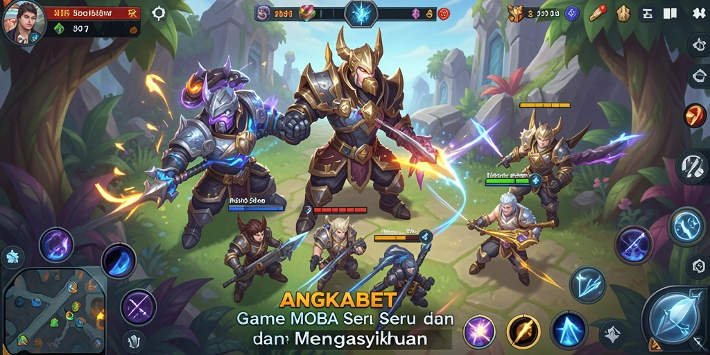 Screenshot gameplay ANGKABET dengan aksi seru di arena MOBA.