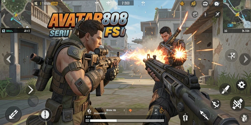Tampilan dinamis gameplay intens dalam AVATAR808.