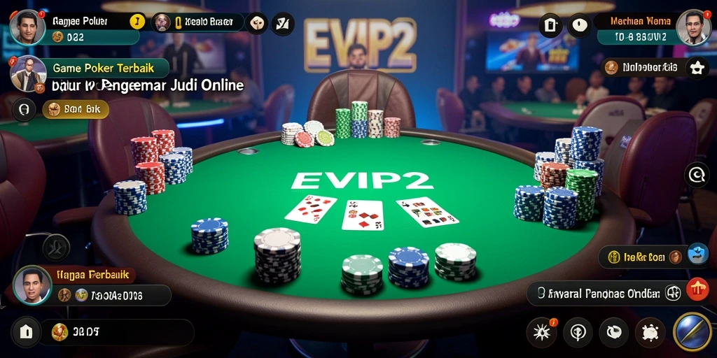 Tampilan gameplay seru di EVIP2 dengan poker online.