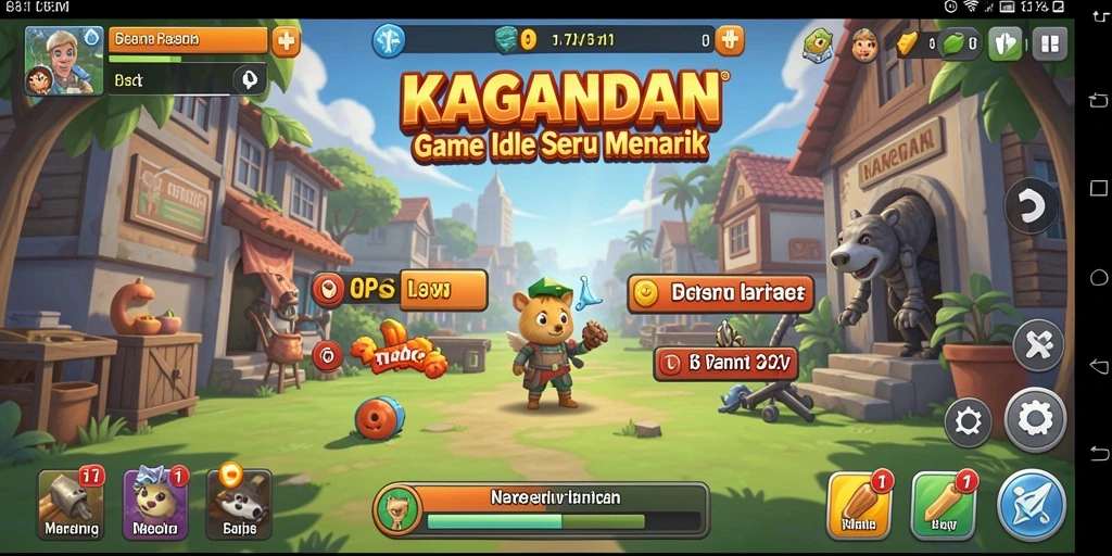 Tangkapan layar gameplay KAGANDAN dengan suasana Idle yang menarik.