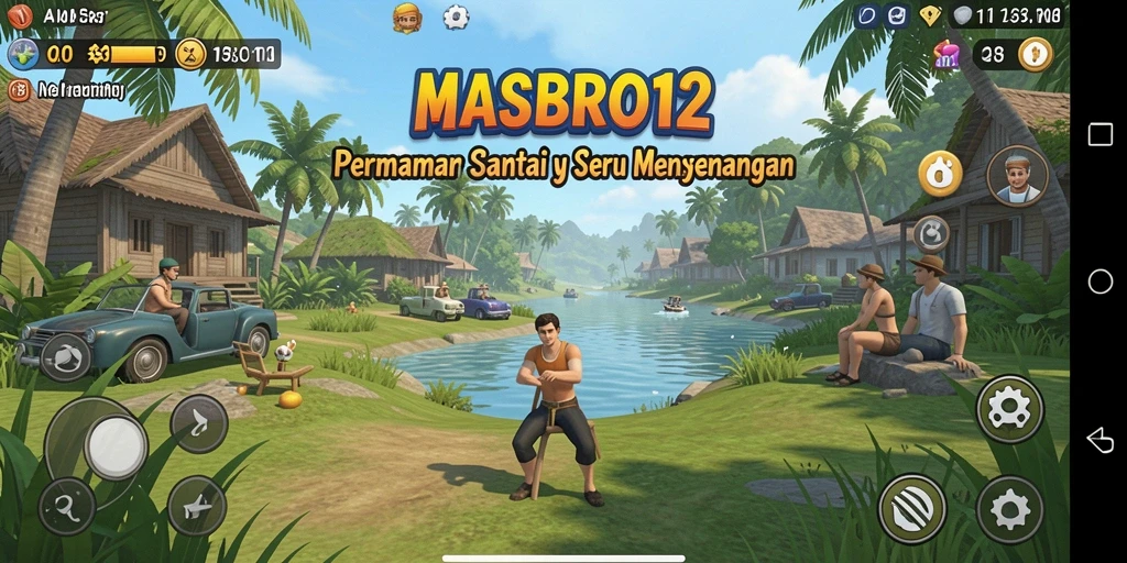 Screenshot gameplay MASBRO12 yang penuh warna dan seru.