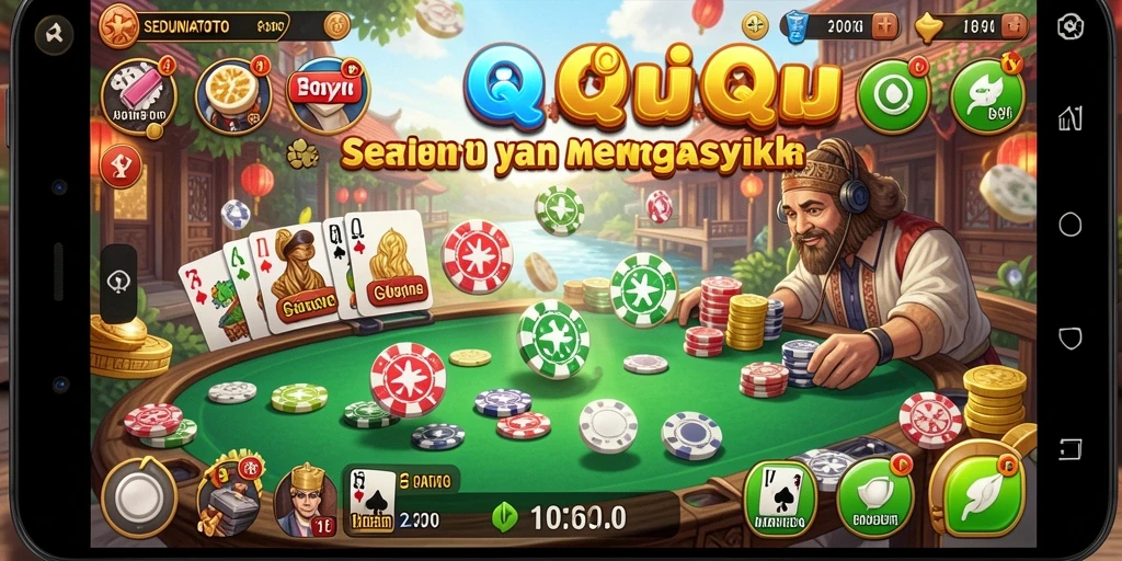 Gameplay QiuQiu yang seru dan penuh strategi.