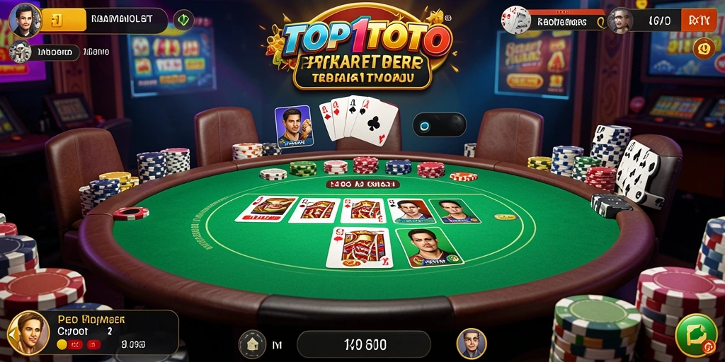 Gameplay seru dan mendebarkan dalam TOP1TOTO, tampilan meja Poker.